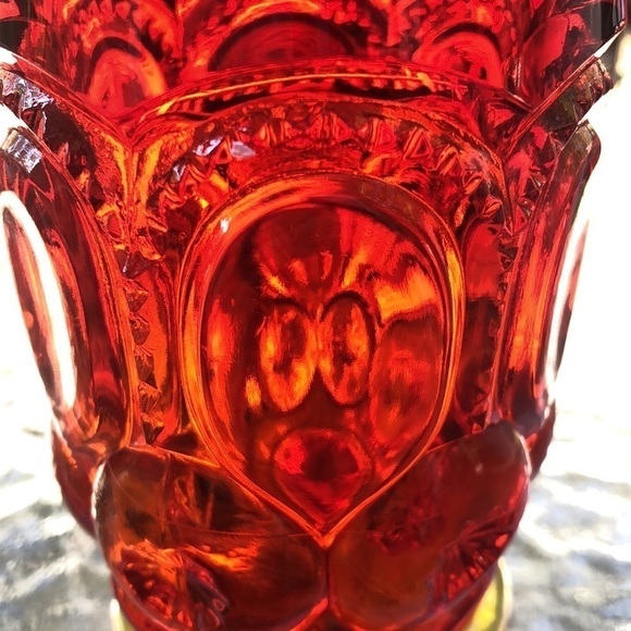 L.E. Smith Vintage Amberina Glass Tumbler Moon and Stars Pattern - Picture 3 of 6